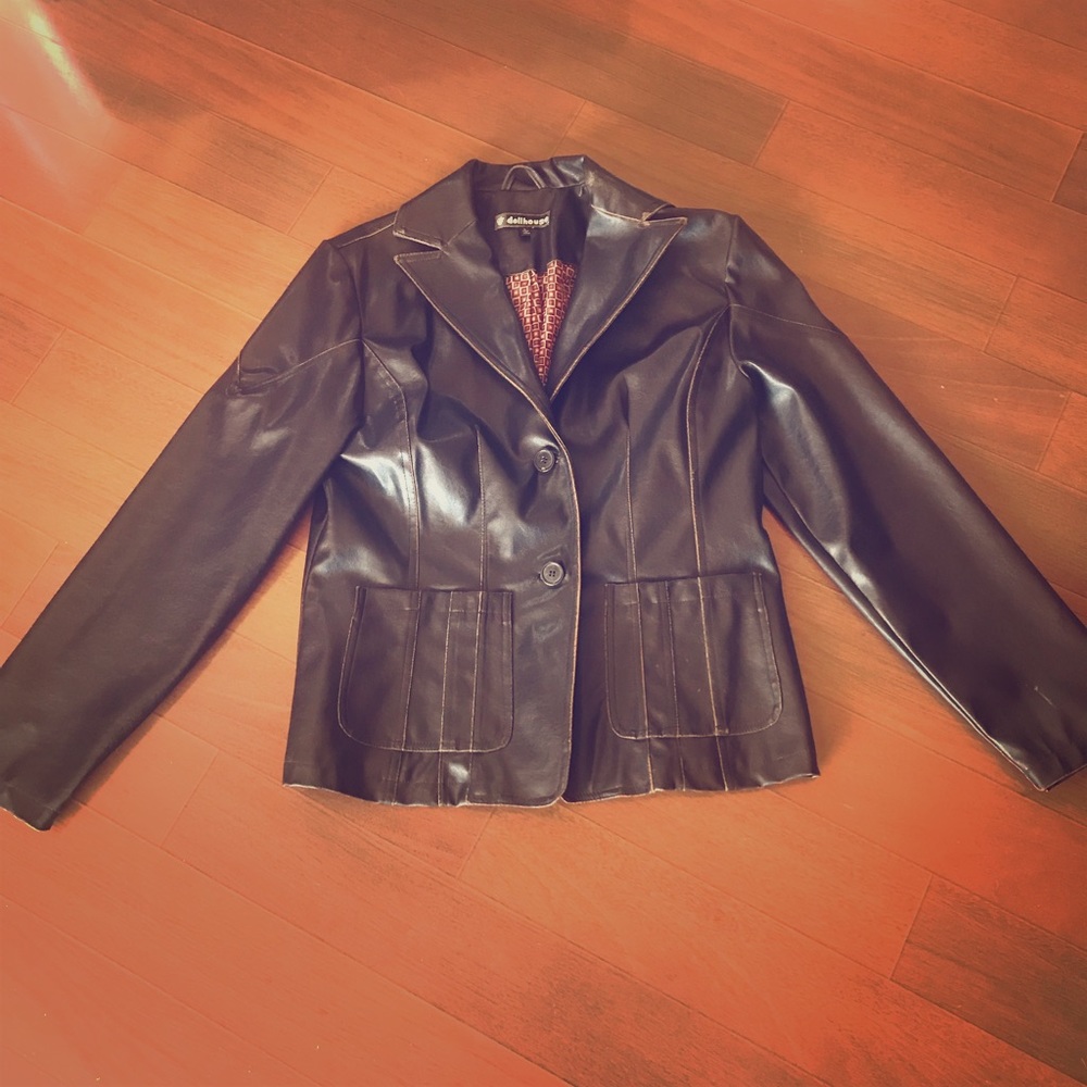 Faux Leather Blazer